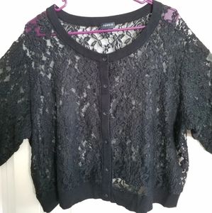 Torrid Sheer Lace Cropped Cardigan 4X